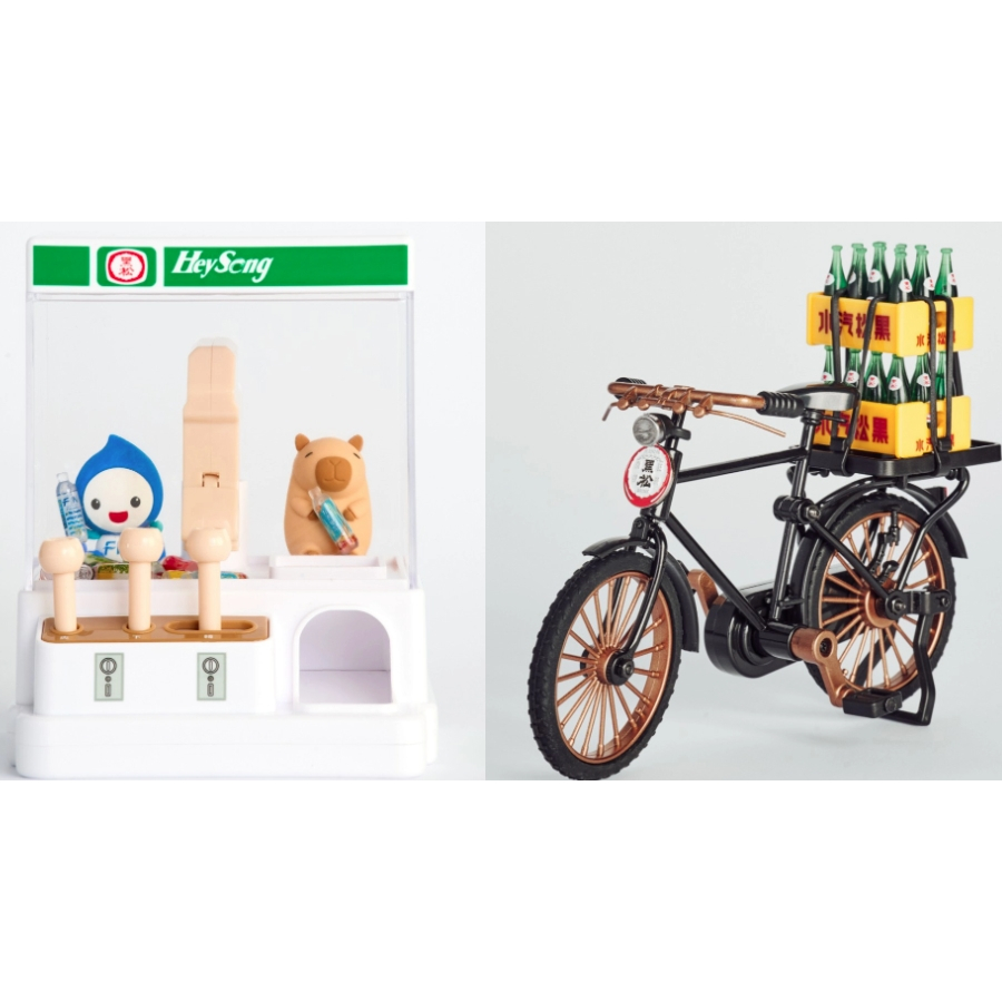 全新 現貨 黑松100周年 經典復刻運輸車 黑松10月限定 飲料夾娃娃機 復古送貨腳踏車