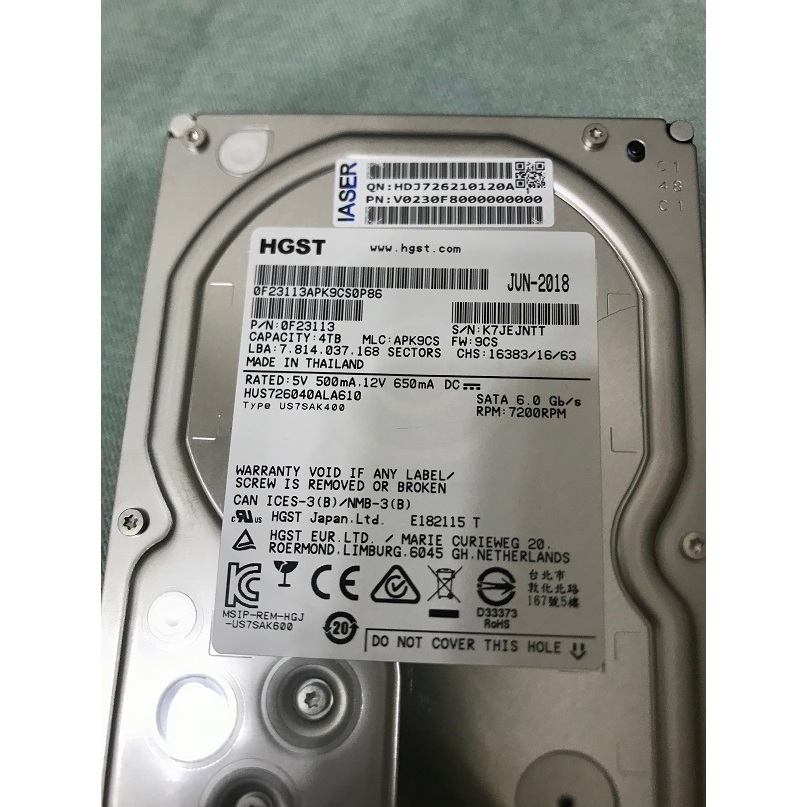 Hitachi/HGST HDN726040ALE614 3.5 HDD 4TB