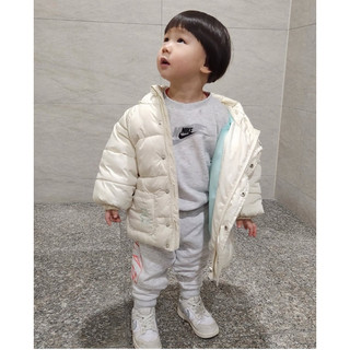 預購🇺🇸美國🇺🇸Nike kids童裝/嬰幼兒On The Move無刷毛大學tee+無刷毛棉長褲套裝12M-24M