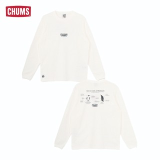 【善野計畫】CHUMS 男/女 Limited Brushed T‑Shirt 白色/限量款刷毛長袖T恤