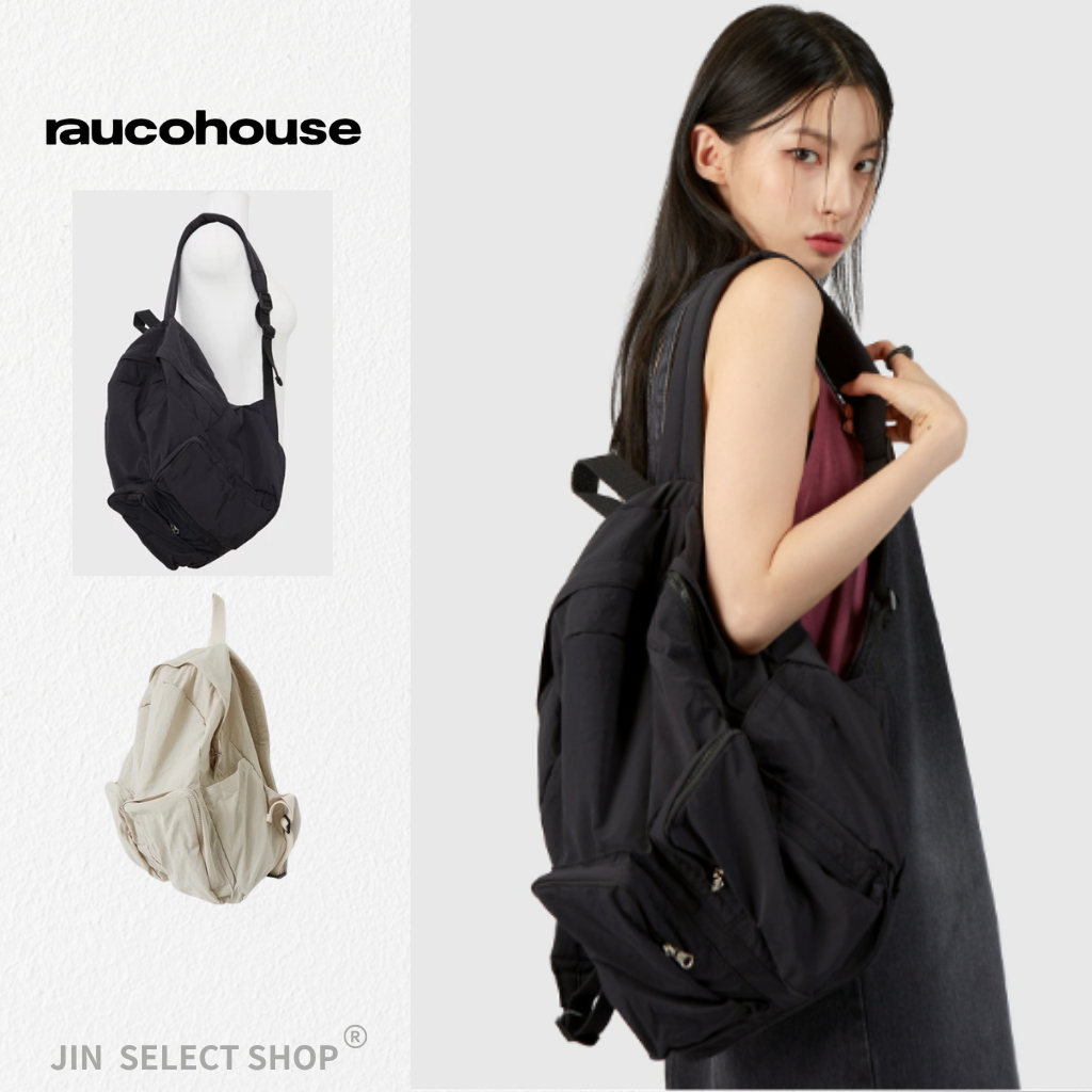 【JIN】現貨! 🇰🇷韓國 RAUCOHOUSE 造型雙袋尼龍後背包 休閒 日常 實用 背包 後背包