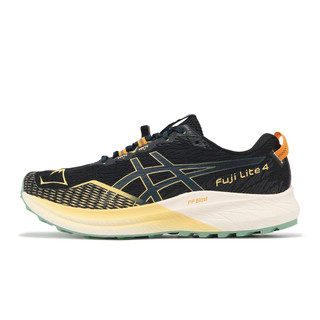 Asics 越野跑鞋 Fuji Lite 4 男鞋 黑 橘 緩衝 針織 抓地 運動鞋 亞瑟士 1011B698-002