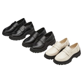 【Grace Gift】樂福鞋 女鞋【歐美簡約便仕運動厚底樂福鞋】3色 35-41號 厚底鞋 通勤鞋