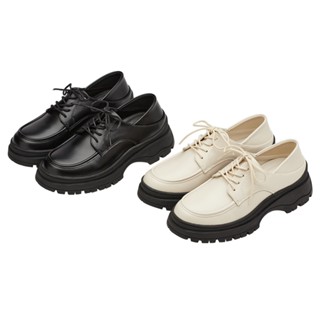 【Grace Gift】牛津鞋 女鞋【經典英倫可後踩運動厚底綁帶牛津鞋】2色 35-41號 厚底鞋 綁帶鞋 樂福鞋