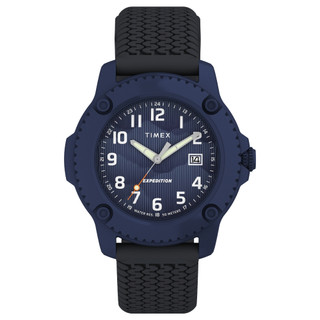 【TIMEX】天美時 Expedition Timber 42 毫米 矽膠錶帶腕錶 (藍 TXTW4B34600)