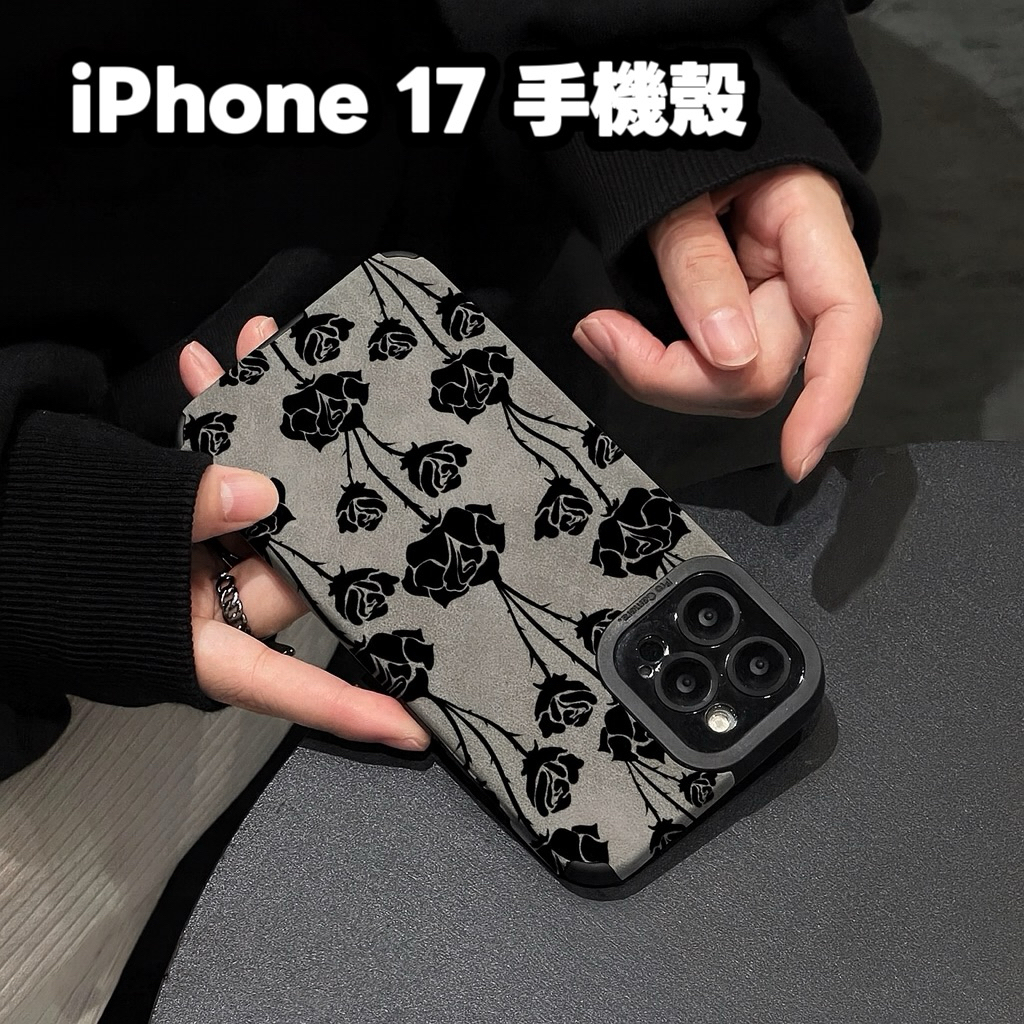 簡約 高級 玫瑰 手機殼 適用 iPhone 17 16 15 14 13 12 11 手機殼 防摔殼 Pro max