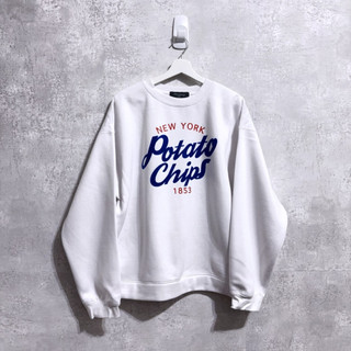 ［F］UNRELAXING Oversized Pullover Sweatshirt 內刷毛寬鬆印花大學T a175
