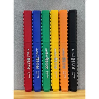Shachihata Artline BLOX 水性簽字筆 六色組合 積木 照片有色差