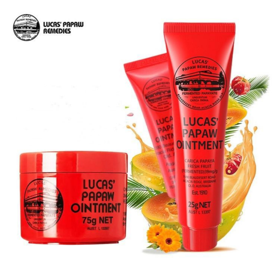 正品 澳洲Lucas木瓜膏 萬用膏 保濕潤唇 滋潤護手足面霜潤唇膏防裂 多效合一番木瓜膏霜 25g