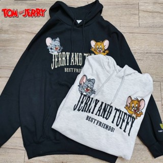 olatoy 日本 湯姆貓與傑利鼠 TOM and JERRY 立體刺繡棉卡通長袖衣服大學T帽T