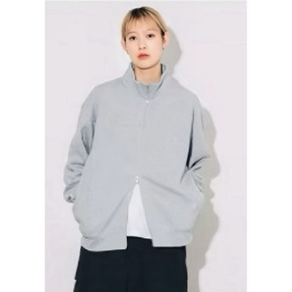 BEAMS T Stand Zip Blouson 重磅純棉立領運動外套 灰 size:L