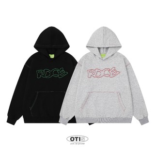 【OTIS】 【現貨速出】英文簍空刺繡 帽T 帽TEE 長袖 撞色 寬鬆 OVERSIZE 街頭 韓系