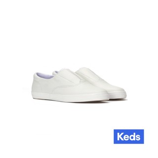 Keds CHAMPION ROUND TOE SLIP 皮革懶人小白鞋 WH68939