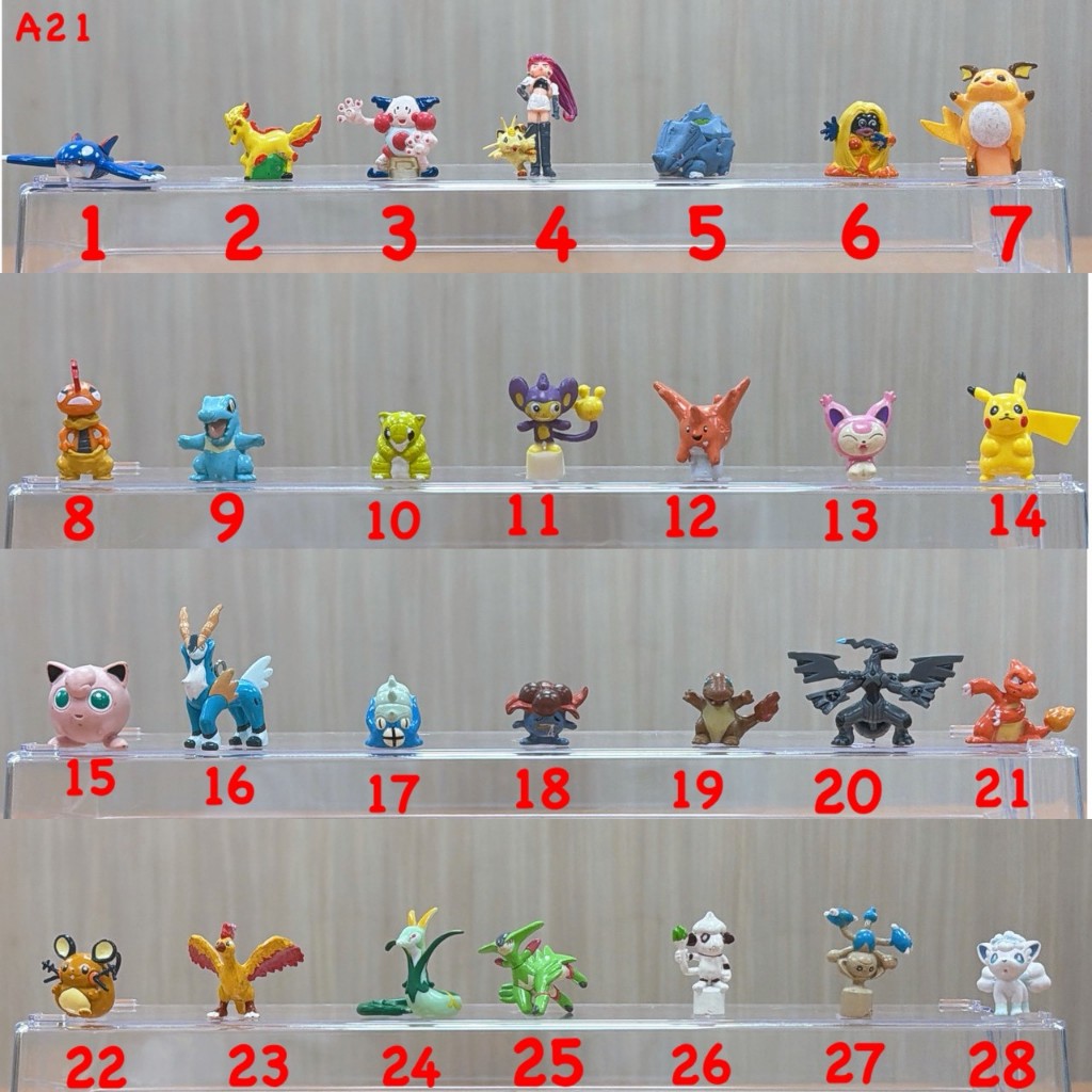 ♋魏玩具 A 21 小型 二手 蓋歐卡 武藏 喵喵 皮卡丘 咚咚鼠 火焰鳥 六尾 阿羅拉 黑龍 胖丁 神奇寶貝 寶可夢