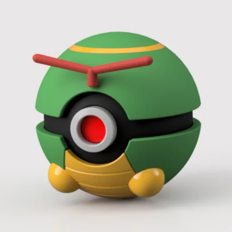 【Inn 3D Studio】綠毛蟲 寶可夢球｜3D列印 精靈球 寶貝球 神奇寶貝｜公仔 模型 收藏 擺飾