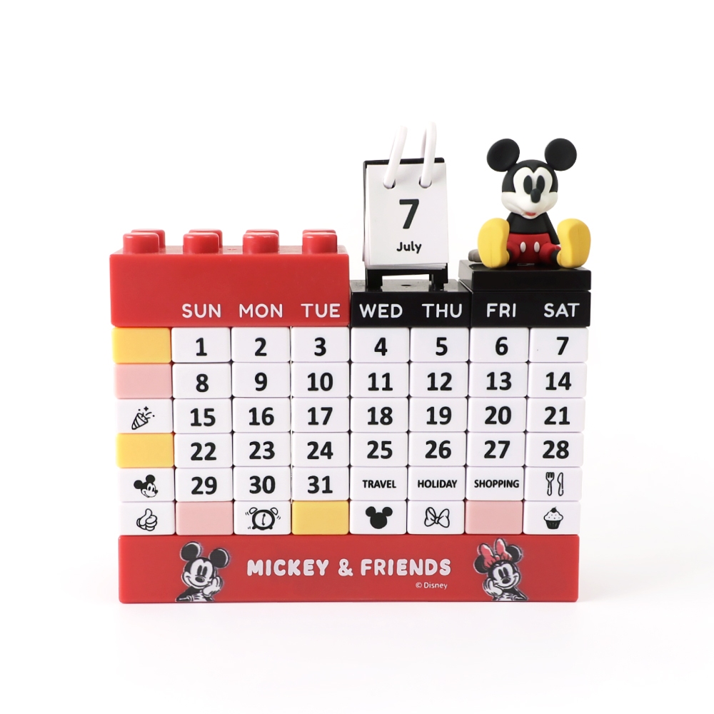 Norns 積木萬年曆 蠟筆小新 史努比 小熊維尼 三眼怪 米奇-積木 桌曆 日曆 月曆 萬年曆 生日禮物 公仔 禮物