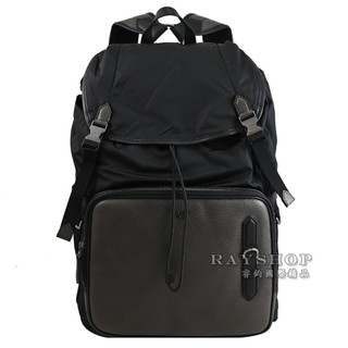 睿鈞國際精品 BALLY 6301434 BERGMANN 翻蓋束口後背包.黑/咖 現貨