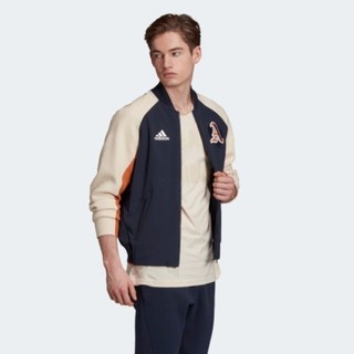 [4折代購] ADIDAS VRCT JACKET 男裝 外套 立領 休閒 拼接 拉鍊口袋 深藍 米色 DX8408