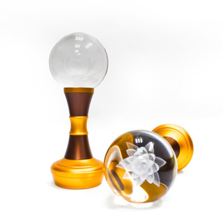 【新韻傳音】23cm水晶球蓮花供燈2入組(LED供燈 蓮花燈 法會供燈 佛堂供佛燈 環保供燈/D423)