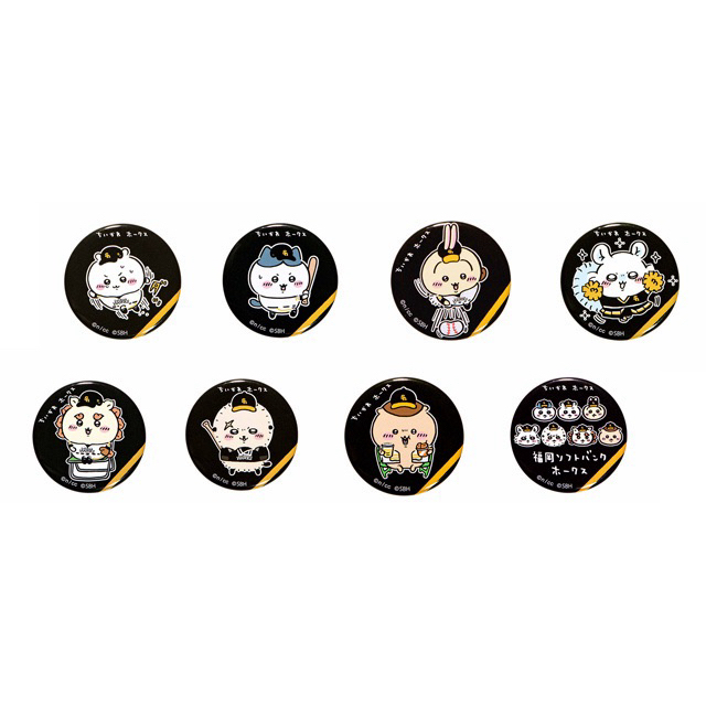 「現貨」日本進口絕版吉伊卡哇聯名棒球福岡軟銀鷹隊可愛小八貓，小八小徽章，獅薩，風獅爺，兔兔，師傅小徽章全新免運優惠中