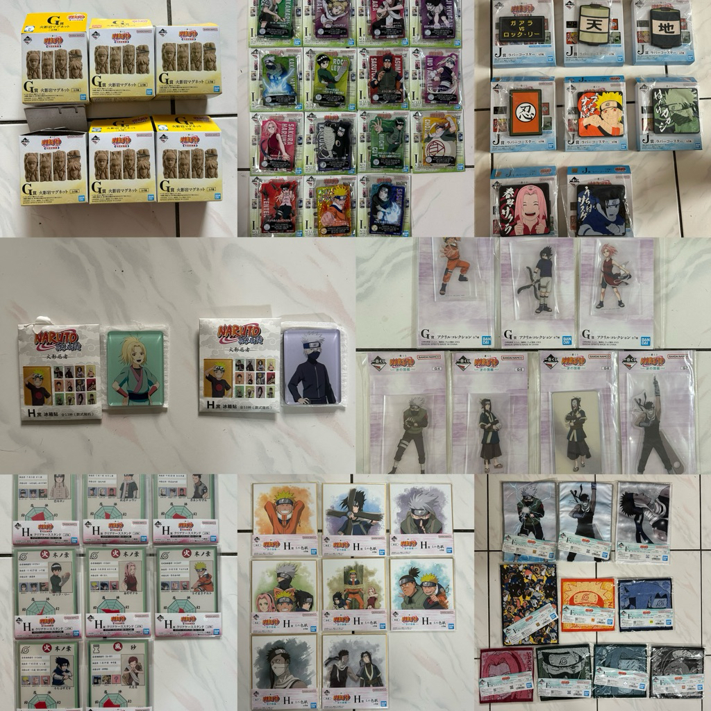 一番賞 火影忍者 中忍考試篇 & 波之國 F賞 毛巾 G賞 火影岩 立牌 H賞 能力值展示架 I賞 立牌 J賞 杯墊
