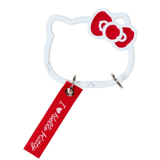 現貨 日本三麗鷗 鑰匙圈 登山扣 Kitty 吊飾 凱蒂貓頭 I Love Hello Kitty 粉色 黑色 紅色