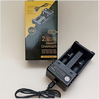 雙槽充電器 多功能電池充電器 18650/14500/16340/16650/14650 USB充電盒電池充電板