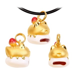 [金寶珍銀樓]咖波黃金墜子-草莓大福-貓貓蟲咖波BugcatCapoo