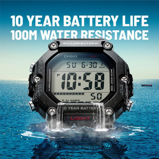 台灣CASIO公司貨(3502機芯)AE-1600H系列/10年電池+兩地時間+5組鬧鈴+悠遊卡手錶(附原廠保修卡)
