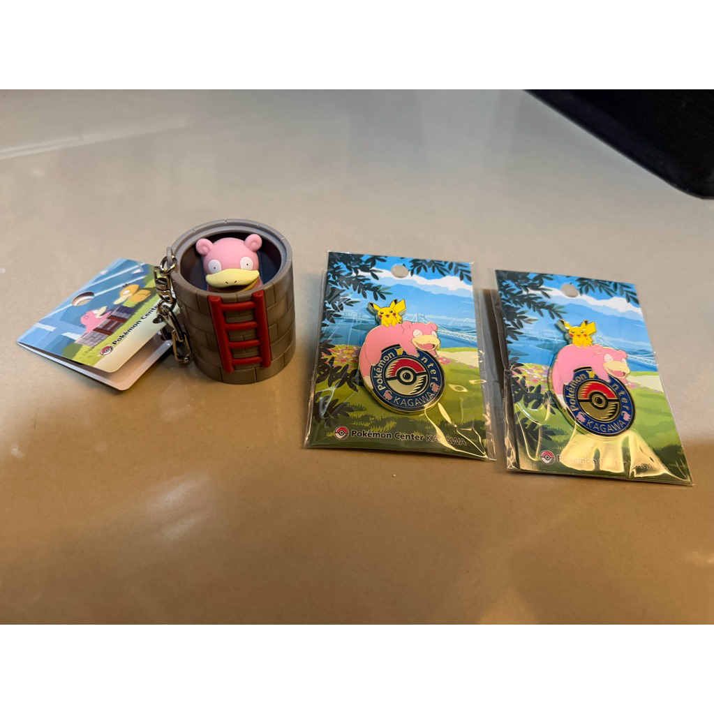 全新品《現貨》香川 高松 寶可夢中心限定徽章 呆呆獸&皮卡丘 呆呆獸水管吊飾