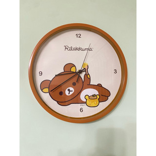 【Rilakkuma 拉拉熊】靜音掛鐘 時鐘8吋陶瓷盤 大容量收納袋 日系手提袋 盤子 便當袋 餐具袋