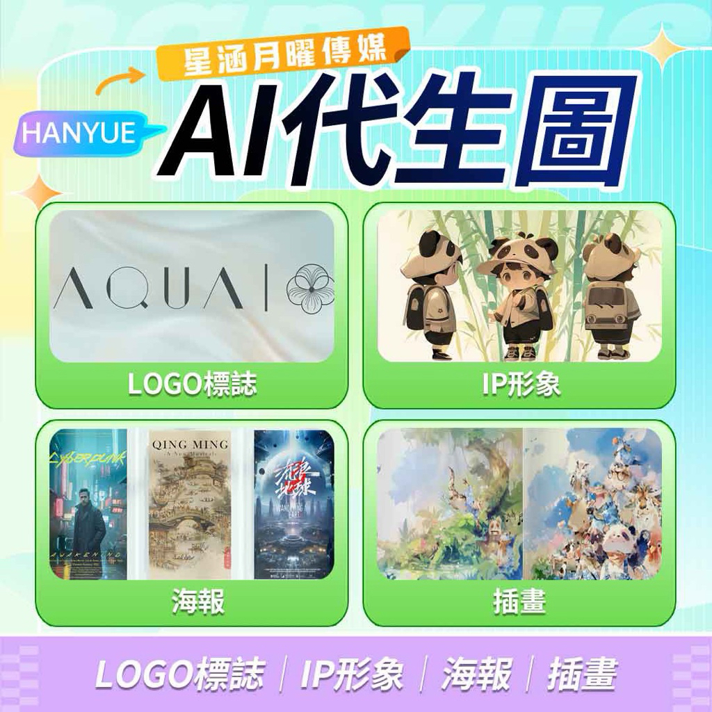 AI技術生成｜LOGO、VI吉祥物、頭像、海報、插畫 （ 數字人克隆對嘴講話 ⋯ ）讓想法呈現 ✨ 星涵月曜傳媒