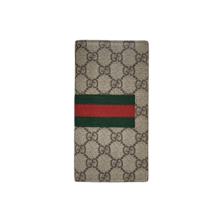 義大利製！全新日本專櫃正品 GUCCI 經典GG SUPREME x 紅綠條紋設計男用長夾 附專櫃盒裝 防塵套 紙袋