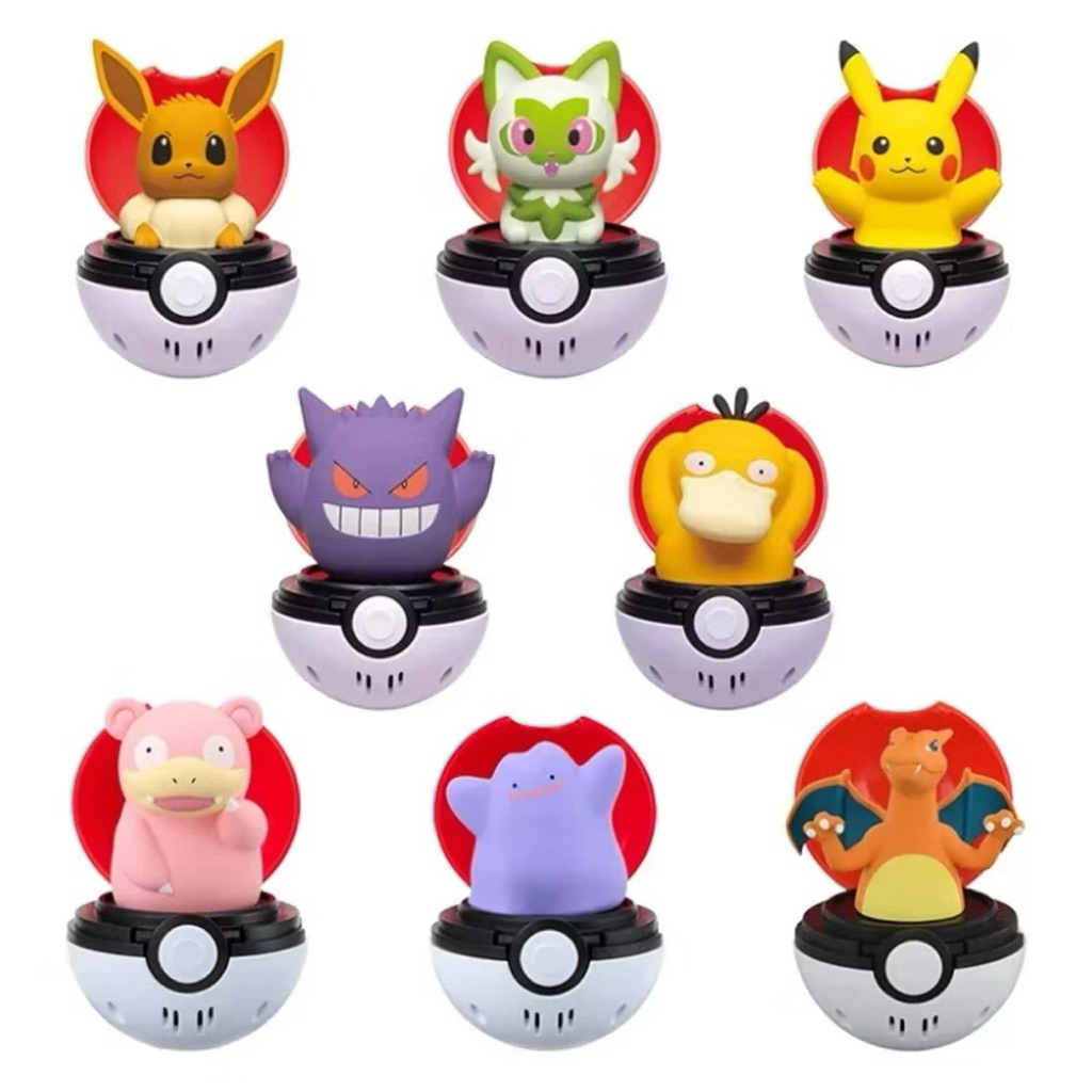 【超萌行銷】POKEMON 精靈寶可夢 彈彈有聲精靈球 百變怪 噴火龍呆呆獸 皮卡丘 耿鬼 可達鴨 新葉喵 伊布