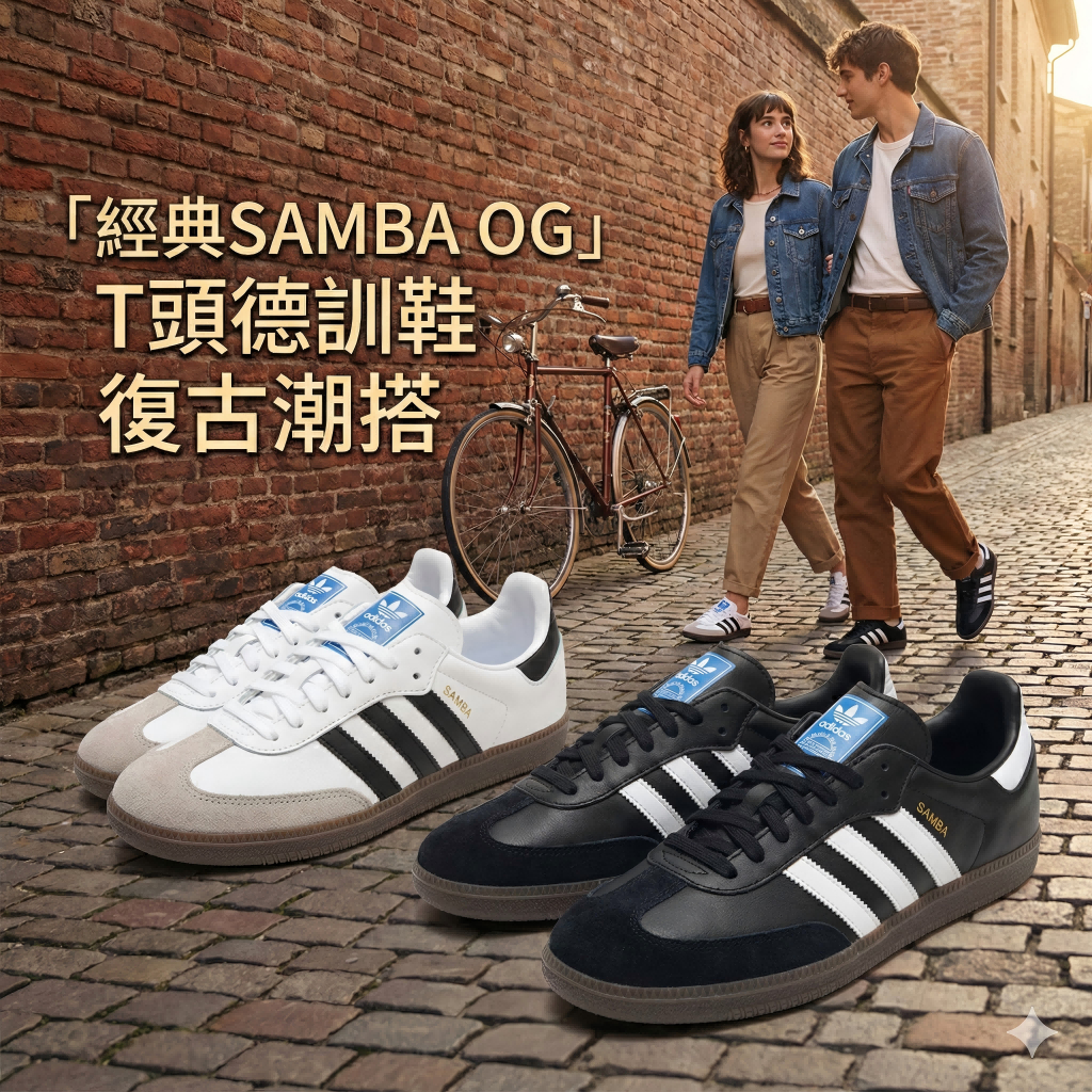 🔥韓版 Adidas Samba og 復古德訓鞋 T頭拼接 低筒平底休閒鞋 男女情侶款 學生百搭運動板鞋