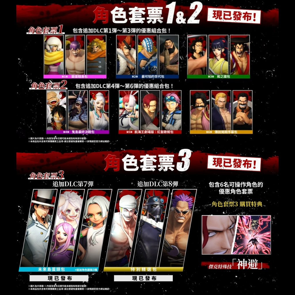 【可可電玩】Switch《海賊無雙4 角色季票》中文版 DLC 擴充票 路基 波妮 CP0 五檔魯夫 海賊王 熾天使