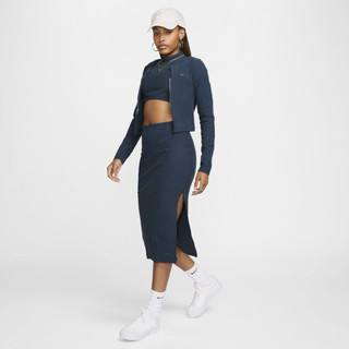 Nike 高腰羅紋彈性裙（High-Waisted Ribbed Jersey Skirt）