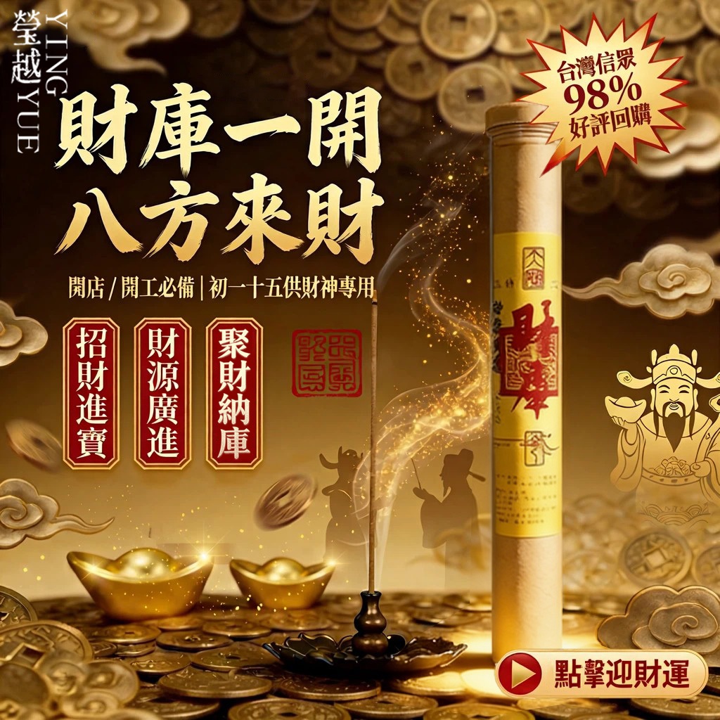 【瑩越 本家直製】福滿生財香 線香 財庫香 生意人喜用 香氛禮品 淨味舒緩 居家品香 手工綫香 臥香 天然香 50克裝