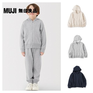 【MUJI 無印良品】兒童裡毛拉鍊連帽外套