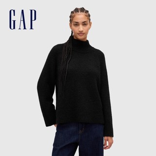 【Gap】 女裝 立領毛衣-黑色(848491)