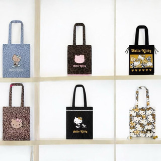 「現貨」Hello Kitty × 野獸派 新款黑金系列 經典系列托特包 六款｜帆布手提袋｜藍豹 經典豹紋 糖果 菱格紋