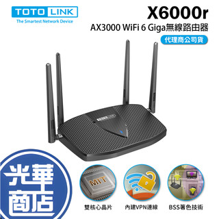 TOTOLINK X6000r AX3000 WiFi 6 Giga無線路由器 WIFI分享 網路分享器 光華商場