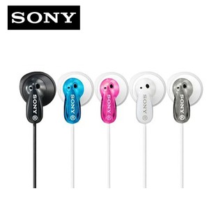 {哈帝電玩}~SONY MDR-E9LP 繽紛多彩立體聲耳塞式耳機 藍色 無麥克風 全新未拆~