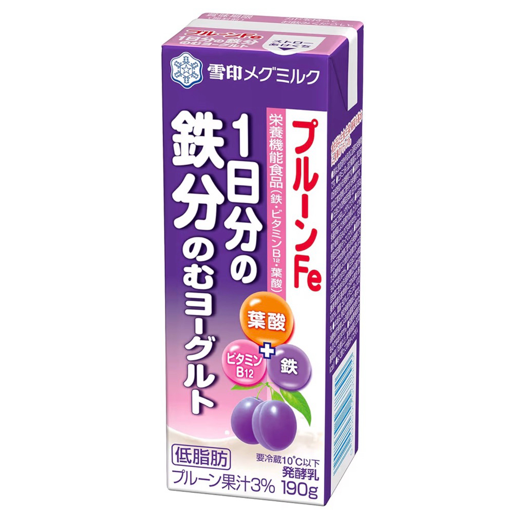 「AP代購」 日本🇯🇵雪印 Megmilk 1日份鐵分Fe 低脂發酵乳 一箱18瓶 190g 鐵分補給 葉酸 B12