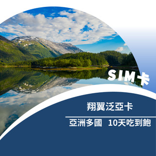 【aerobile翔翼通訊】亞洲多國10天(6GB高速)吃到飽上網絡卡(T28)｜泛亞卡