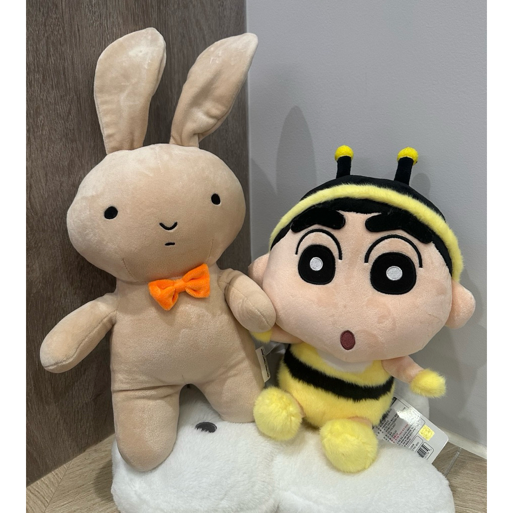 韓國帶回 蜜蜂蠟筆小新 妮妮的兔子 娃娃 正版