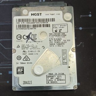 二手不良品hgst 2.5吋 hts545050A7E680 500gb sata硬碟 有電源反應系統偵測不到