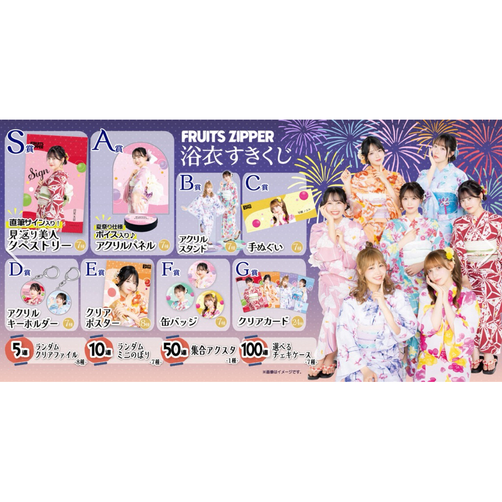 FRUITS ZIPPER 一番賞2 ラッフル raffle 水果拉鍊 日本偶像周邊