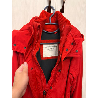 Abercrombie & Fitch AF 連帽外套 夾克 防風 保暖 紅色 正品