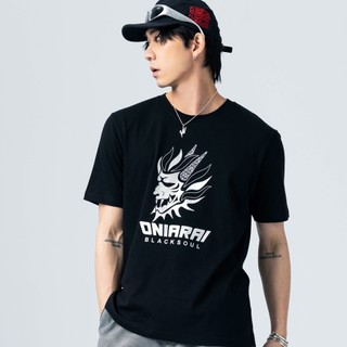 BLUE WAY 鬼洗 ONIARAI - 男款 闇黑潮流LOGO短TEE（LOGO銀色）/網路獨家